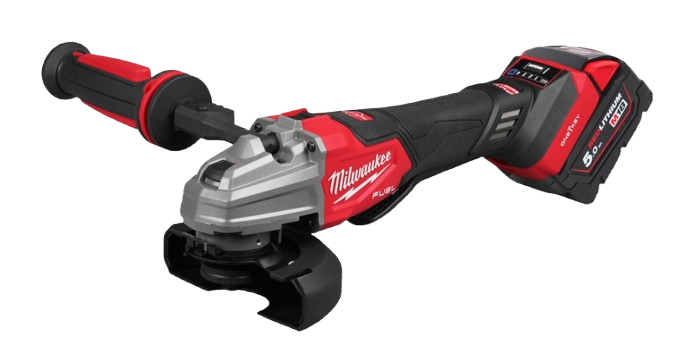 Winkelschleifer, 125 mm, Akku, 18 V, 5,0 Ah, Milwaukee, M18 Fuel, Zweihand
