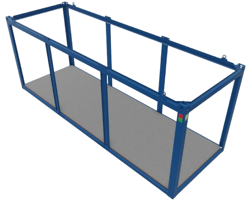 [301395/0040] Gangcontainer ohne Paneel, 7,335 m, Höhe=2,80 m blau RAL 5010
