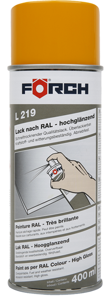 Lackspray, maisgelb, Hochglanz, Förch, RAL 1006, 400 ml