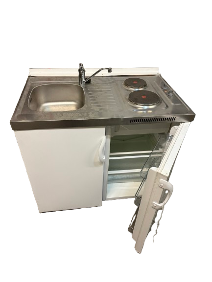 Einbauküche (Miniküche), inkl. E-Geräte, für Container