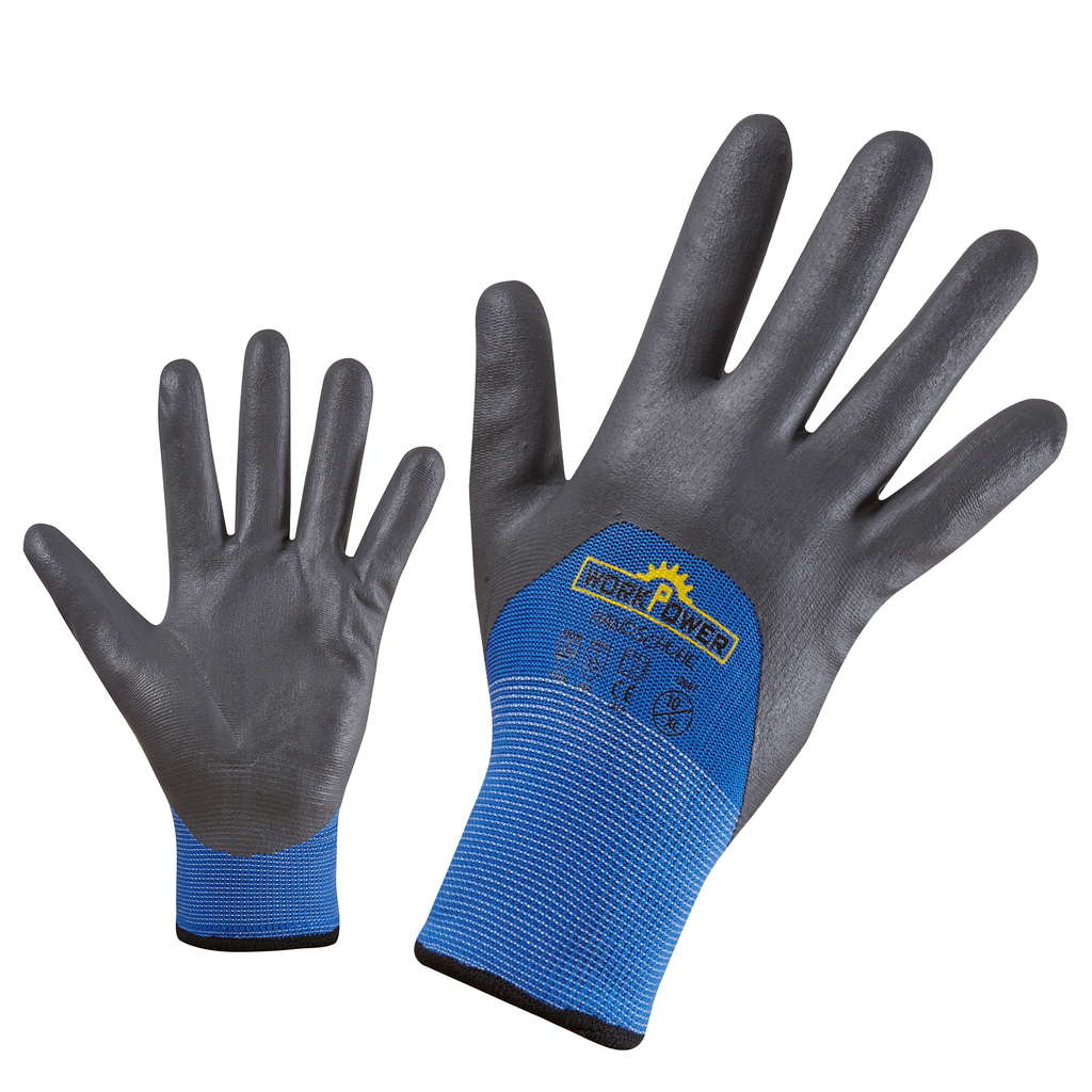 Winterhandschuhe Thermo Power, Latex, schwarz/blau, Gr.11