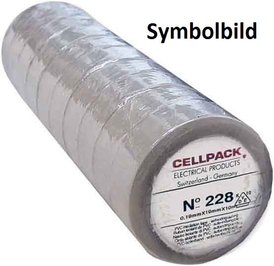 Isolierband 19 mm schwarz selbstklebend Cellpack PVC, -10 bis + 90 °C