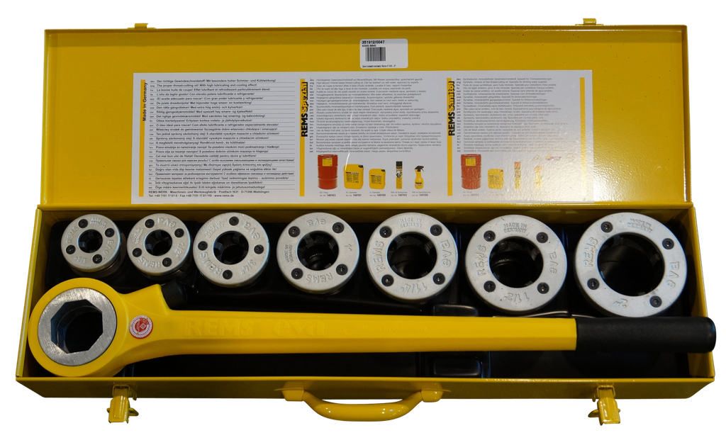 Hand-Gewindeschneidkluppen-Satz, R 3/8 bis 2", Rems, eva Set