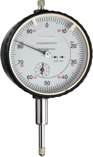 Messuhr, Ø 60 mm, Ø 8 mm H6, Ablesung 0,01 / 10 mm, DIN 878