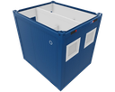 WC-Container, 3 m; h = 2,8 m, 1 x Damen / 1 x Herren, blau RAL 5010