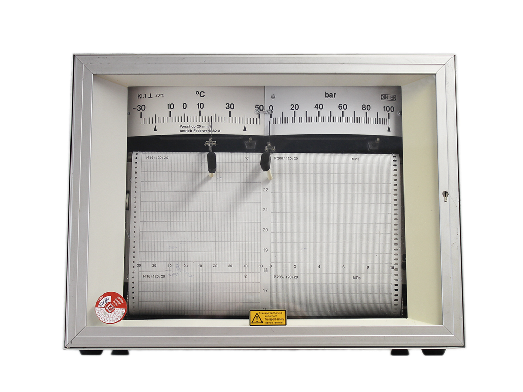 Bandschreiber, Druck und Temperatur, 0 bis 160 bar / -20 °C bis +60 °C