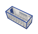 Duschcontainer, 6 m; h = 2,8 m, blau RAL 5010