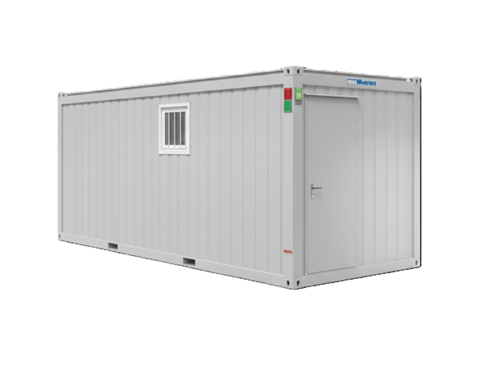 WC-Container, 6 m; h = 2,8 m, Herren, weiß RAL 9002