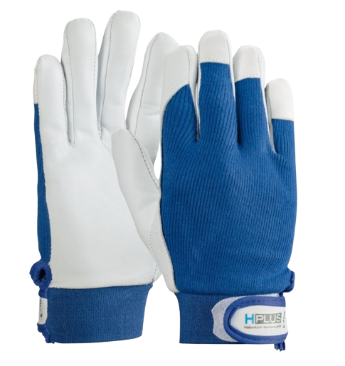 Montagehandschuhe H-PLUS Driver blau, Volleder, Gr.8