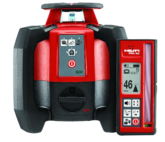 Rotationslaser, HILTI, PR 30-HVS A12, mit Messlatte und Stativ