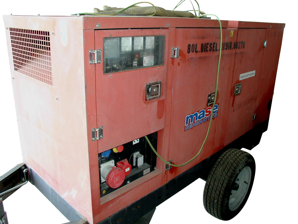 Stromerzeuger, 35 kVA, Diesel, 230 V / 400 V, Mase, MPL30ASX, Fahrgestell