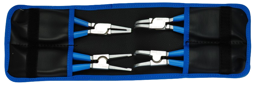 Seegerringzangen-Satz, 4-teilig, 40 - 100 mm, gerade / gebogen