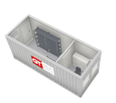 Büro- und Werkstattcontainer, 6 m; h = 2,8 m, weiß RAL 9002