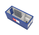 Büro- und Werkstattcontainer, 6 m; h = 2,8 m, weiß RAL 9002