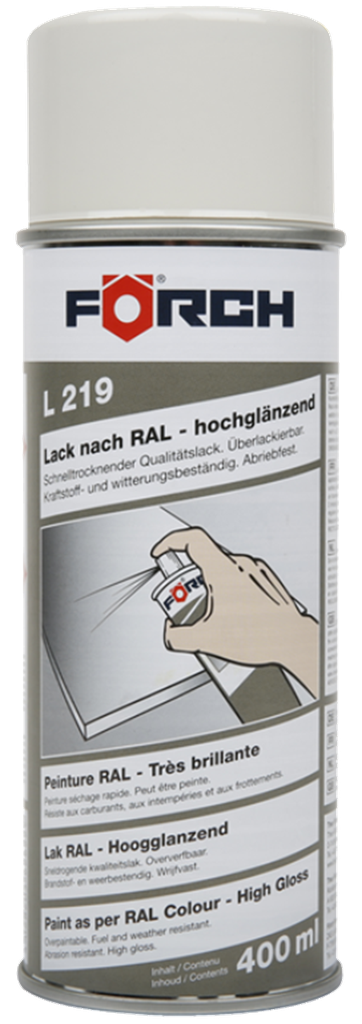 Lackspray, grauweiß, Hochglanz, Förch, L219, 400 ml