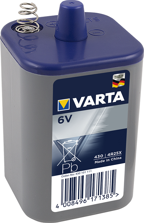 Batterie; 6 V; Zinkchlorid; für Warnleuchte; Varta Spezial 430 / 4R25X