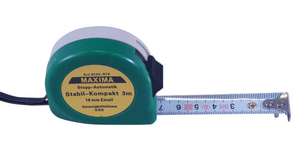 Rollmeter/Bandmaß 3 m (o. Magnet) Maxima