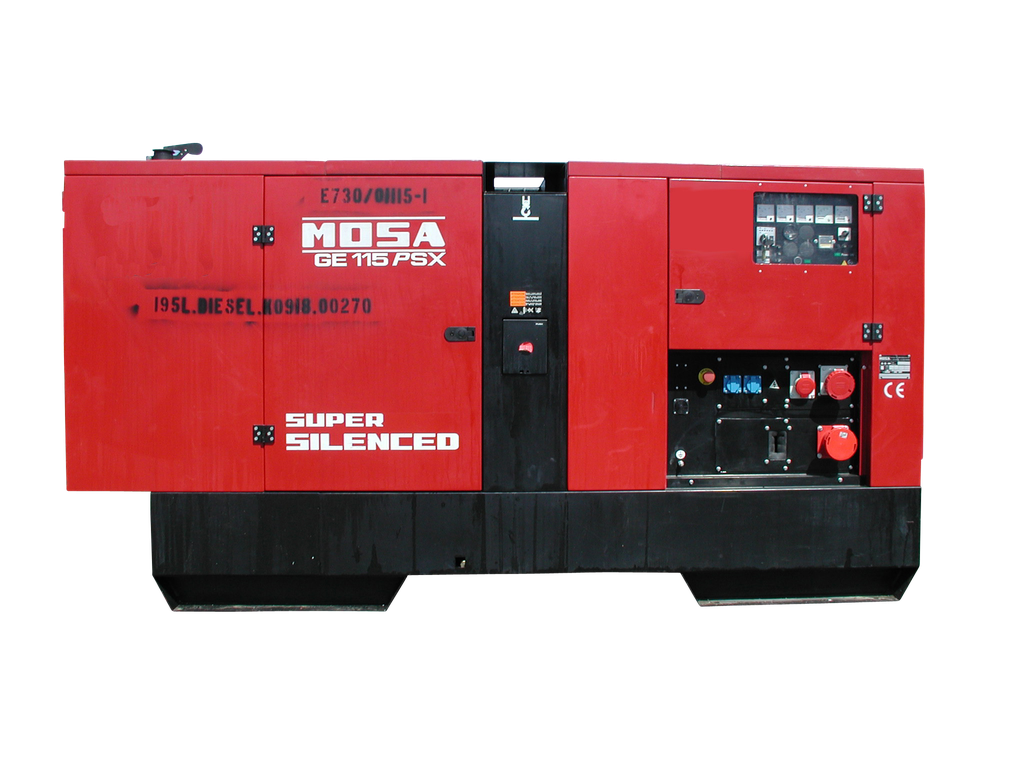 Stromerzeuger, 110 kVA, Diesel, 230 V / 400 V, Mosa, GE115PSX, stationär