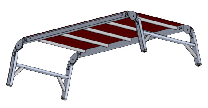 Arbeitspodest aus Aluminium, 1,5 x 0,8 m / Plattfomhöhe: 485 mm, klappbar