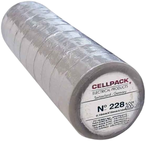 Isolierband 19 mm grau selbstklebend Cellpack PVC, -10 bis + 90 °C