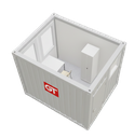 Büro- / Mannschaftscontainer, 3 m; h = 2,8 m, weiß RAL 9002