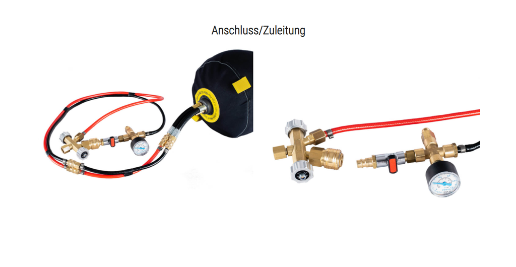 Gas/Luftschlauch, 10M, komplett für Formiersystem Purge Star, aufblasbar