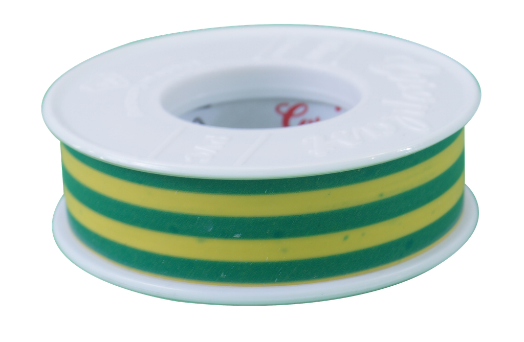 Isolierband 15 mm grün / gelb, Coroplast, -10 bis 105 °C