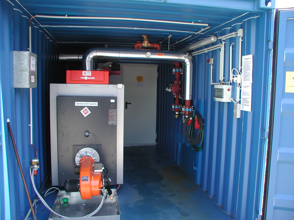 Thermische Vorspannanlage, Heizöl, 345 kW, Viessmann, als Einbau in Container