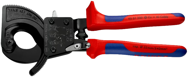 Ratschen-Kabelschneider (Kabelschere), für max. Kabel-Ø 32 mm/ 240 mm²