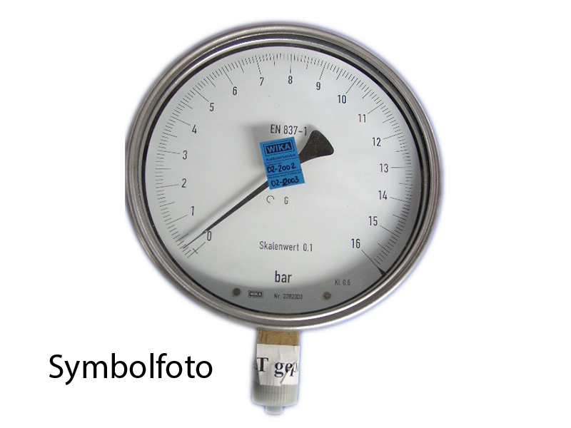 Feinmess-Manometer, Vakuum,  -1 bis 1,5 bar, G 1/2" Messing, Kl. 0,6