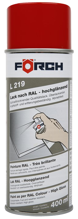 Lackspray, feuerrot, Hochglanz, Förch, RAL 3000, 400 ml