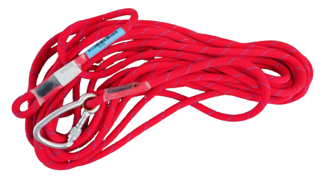 Sicherheitsseil 12 mm, 20 m, mit Schraubkarabiner/Schlaufe