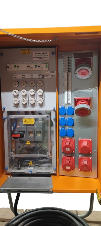 Baustromverteiler 2x 63 A/ 2x 32 A/ 2x 16 A/ 6x 230 V FI-B