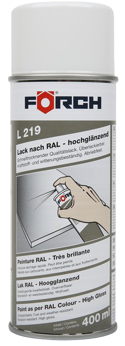 Lackspray, weiß, Hochglanz, Förch, RAL 9010, 400 ml