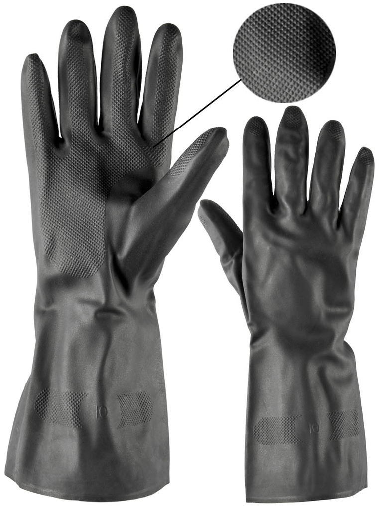 Handschuhe, Neoprenehandschuhe, Gummi, säurefest, Gr.10
