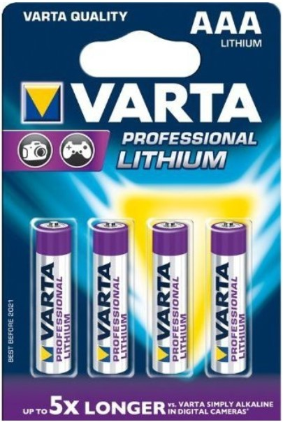 Batterie Varta Microzelle AAA Professional Lithium 4ST.