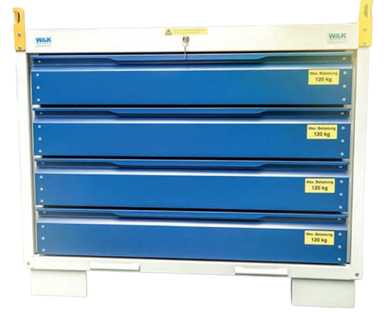 Schubladenbox "GITTY" mit 4 Schubladen, ohne Inhalt