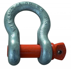 Schäkel 1,0 t, Omega Form A, geschweift mit Augbolzen