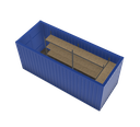 Magazincontainer, 6 m; h = 2,6 m, blau RAL 5010
