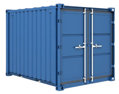 Magazincontainer, 3 m; h = 2,6 m, blau RAL 5010