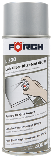 [111311/0019] Lackspray, silber, hitzefest bis 650 °C, Förch, L230, 400 ml