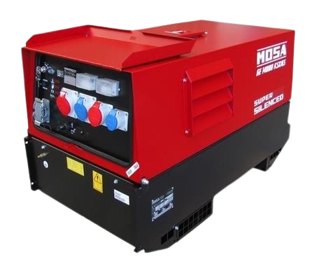 [341012/0008] Stromerzeuger, 14 kVA, Diesel, 230 V / 400 V, Mosa, GE14000KSX, Fahrgestell