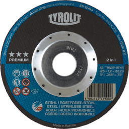 [351310/0007] Trennscheibe 125 x 2,5 x 22 mm, 2-in-1 für Stahl oder Edelstahl