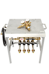 [329111/0015] Verteilerstation Argon/CO2 (Bündel), 8-fach, 40m Schlauch 3/8" und Druckminderer