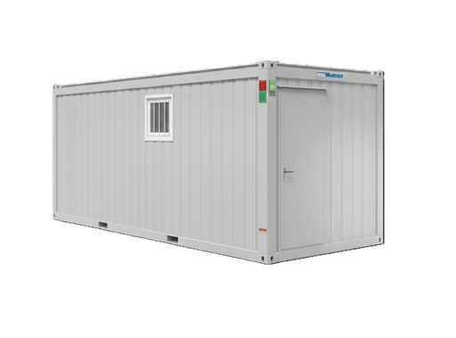 [301111/0006] WC-Container, 6 m; h = 2,8 m, Herren, weiß RAL 9002