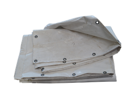 [371510/0001] Abdeckplane PVC, schwer entflammbar, 6 x 4 m, 680g/m², gesäumt, mit Ösen