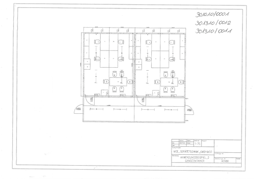 [301310/0012] Segment für Doppelcontainer, 6 m; h = 2,8 m, links, weiß RAL 9002