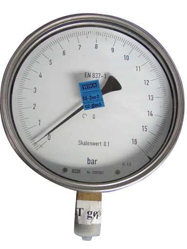 [361011/0024] Feinmess-Manometer, 0 bis 0,6 bar, G 1/2" Messing, Kl. 0,6