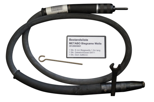 [351295/0001] Biegsame Welle, 1,3 m / Spannzange 6 mm, max. 30000 U/min, Metabo, BWS 3