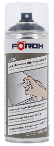 [111311/0023] Lackspray, schwarz, hitzefest bis 650 °C, Förch, L230, 400 ml